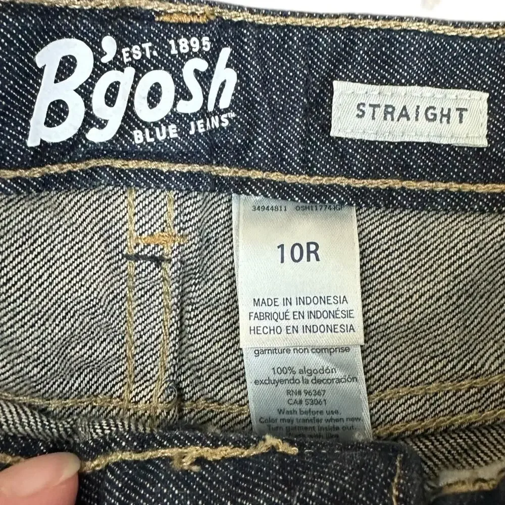 Boys Osh Kosh B'Gosh Straight Blue Jeans Size 10R Adjustable Waist NWT